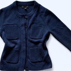 Banana Republic Navy Blue Wool Cardigan